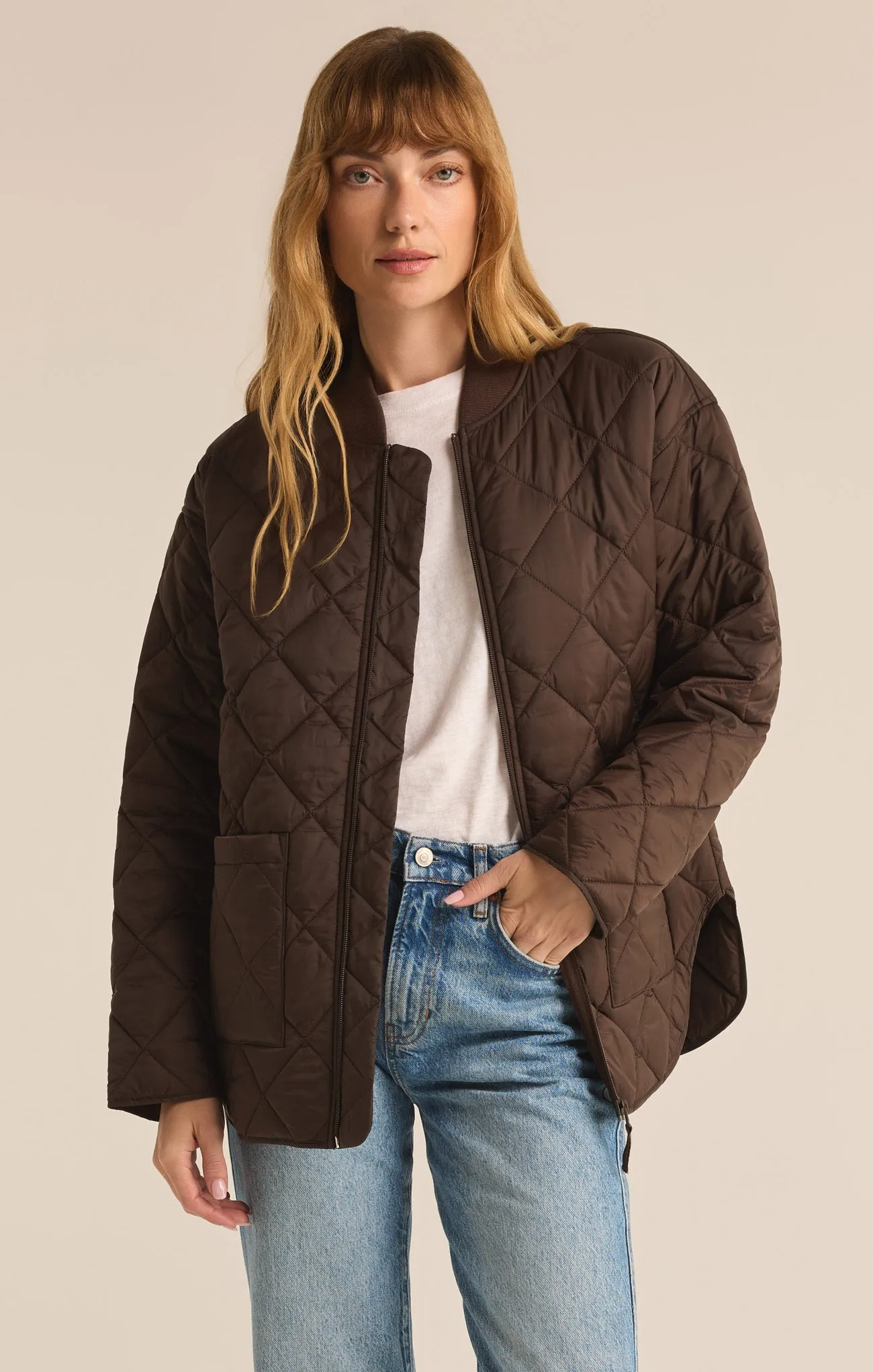 Sunrise Quilted Nylon Bomber Jacket