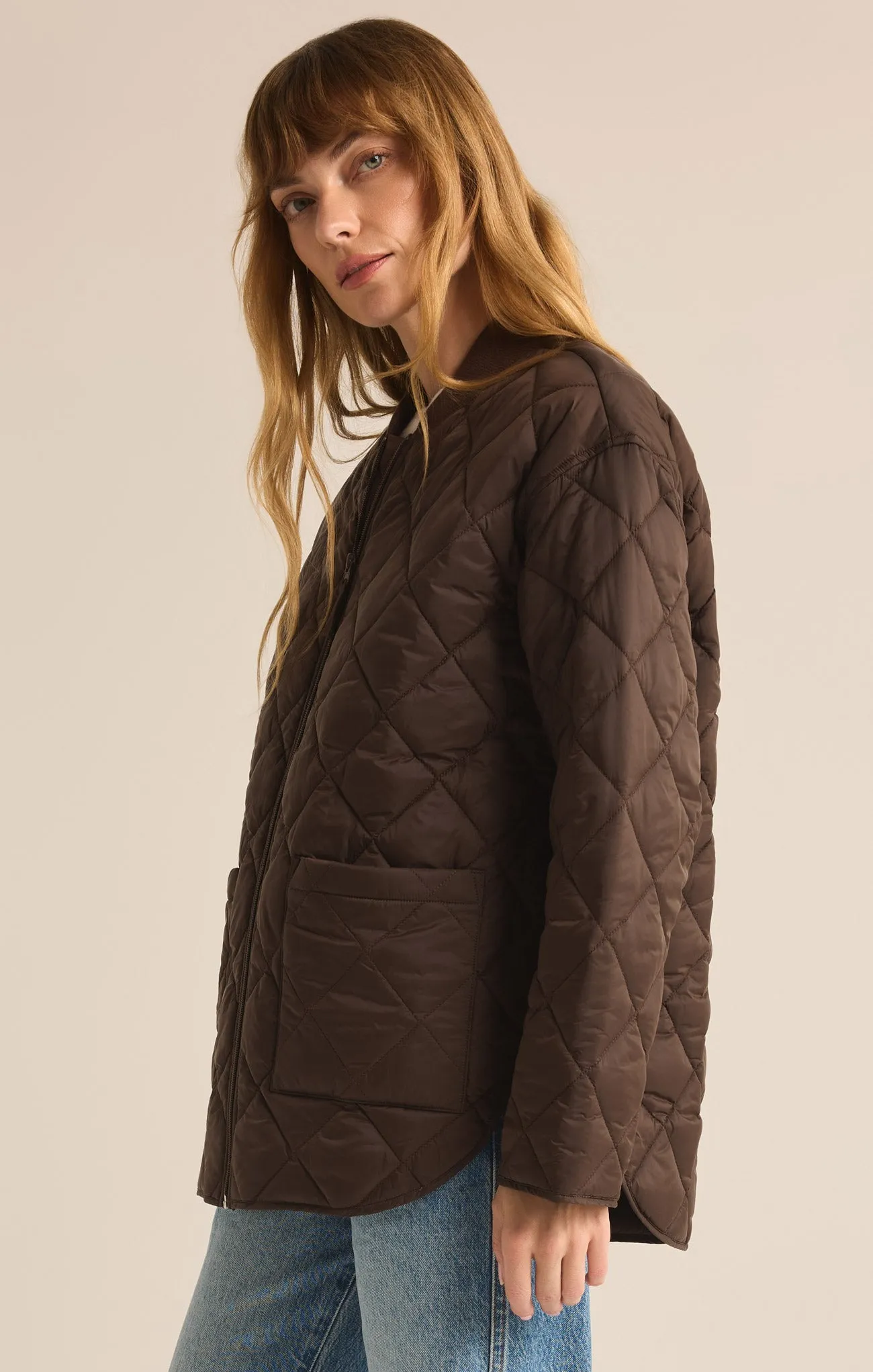 Sunrise Quilted Nylon Bomber Jacket