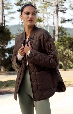 Sunrise Quilted Nylon Bomber Jacket