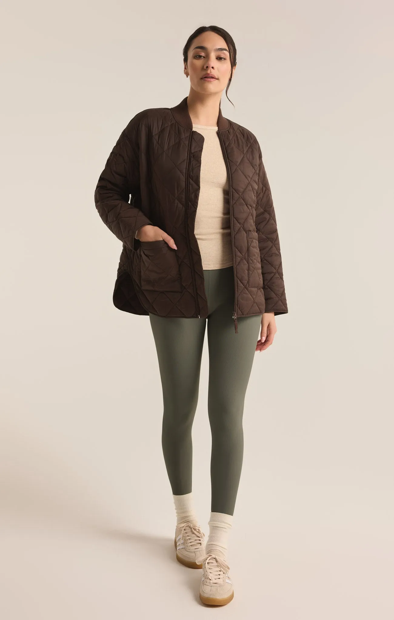 Sunrise Quilted Nylon Bomber Jacket