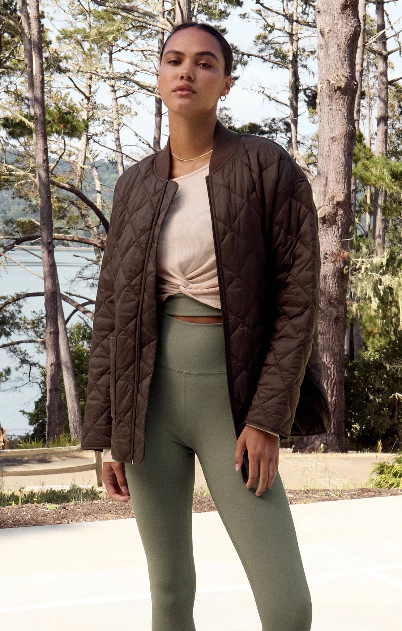 Sunrise Quilted Nylon Bomber Jacket