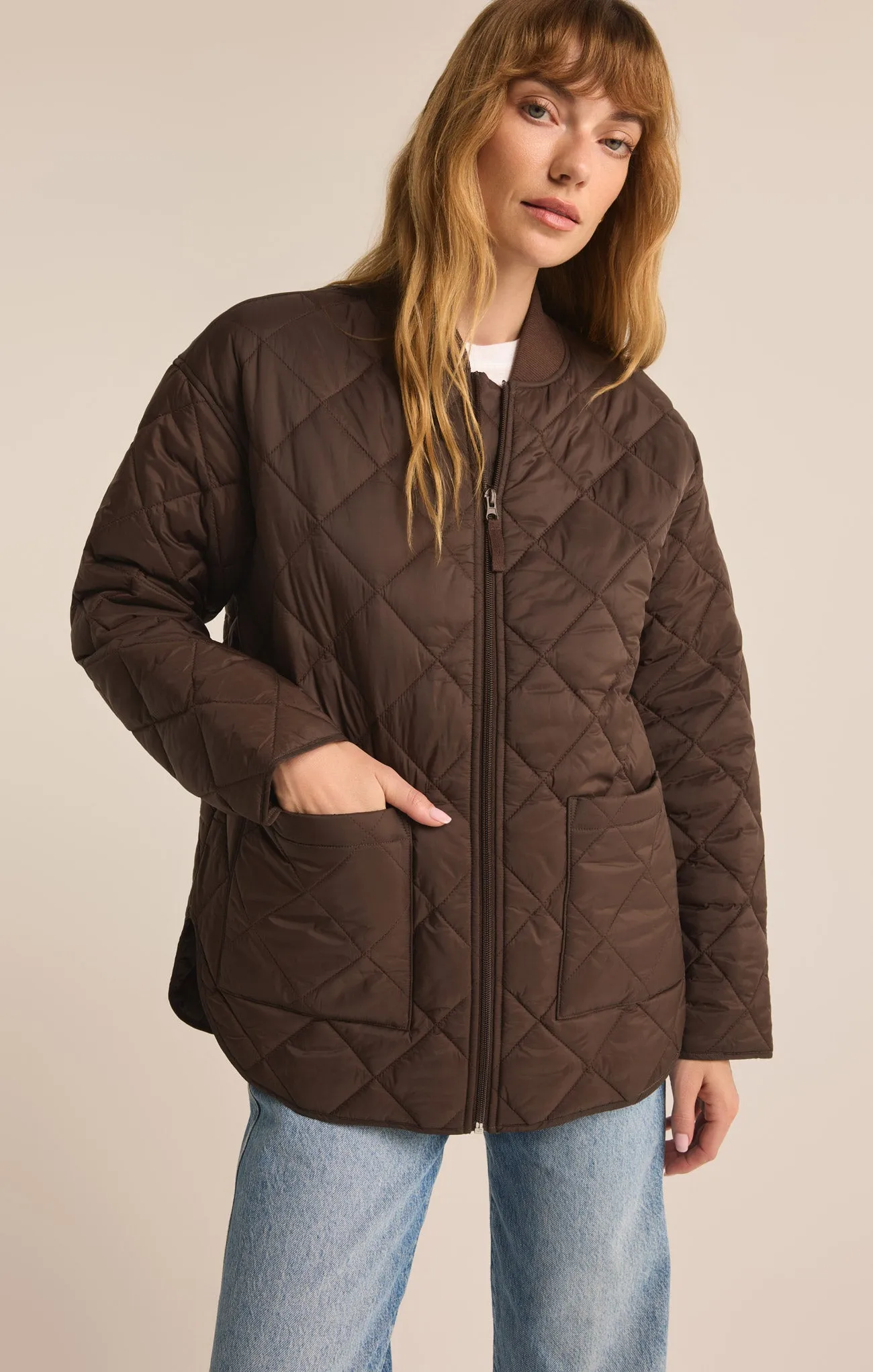 Sunrise Quilted Nylon Bomber Jacket
