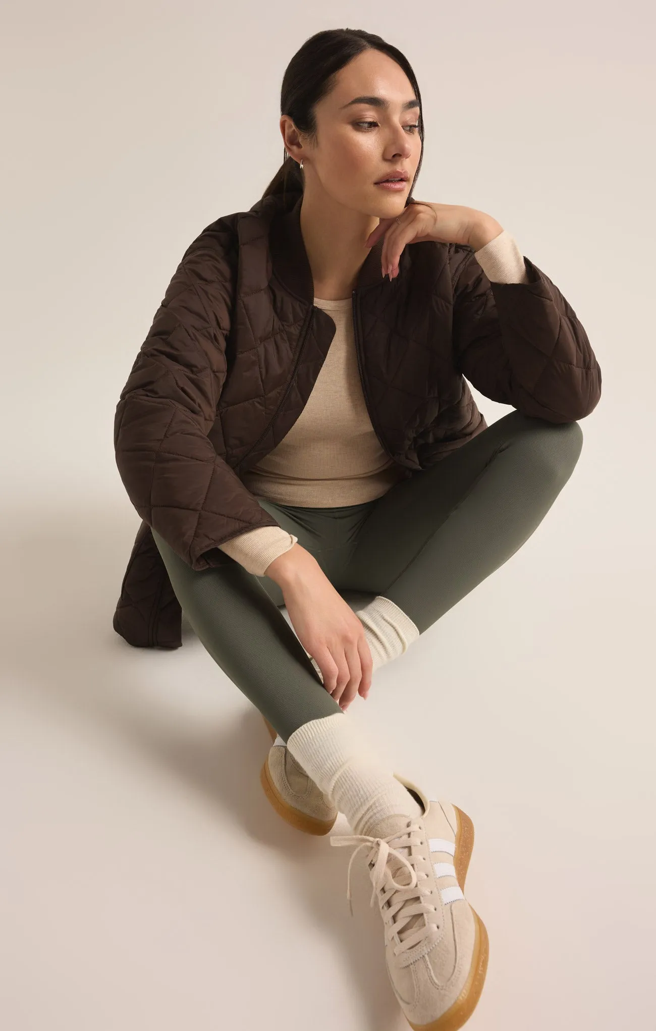 Sunrise Quilted Nylon Bomber Jacket