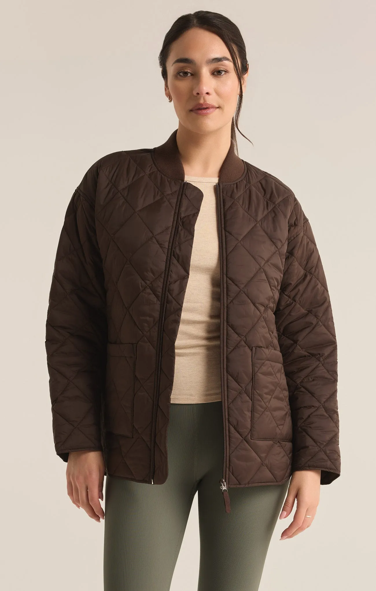 Sunrise Quilted Nylon Bomber Jacket