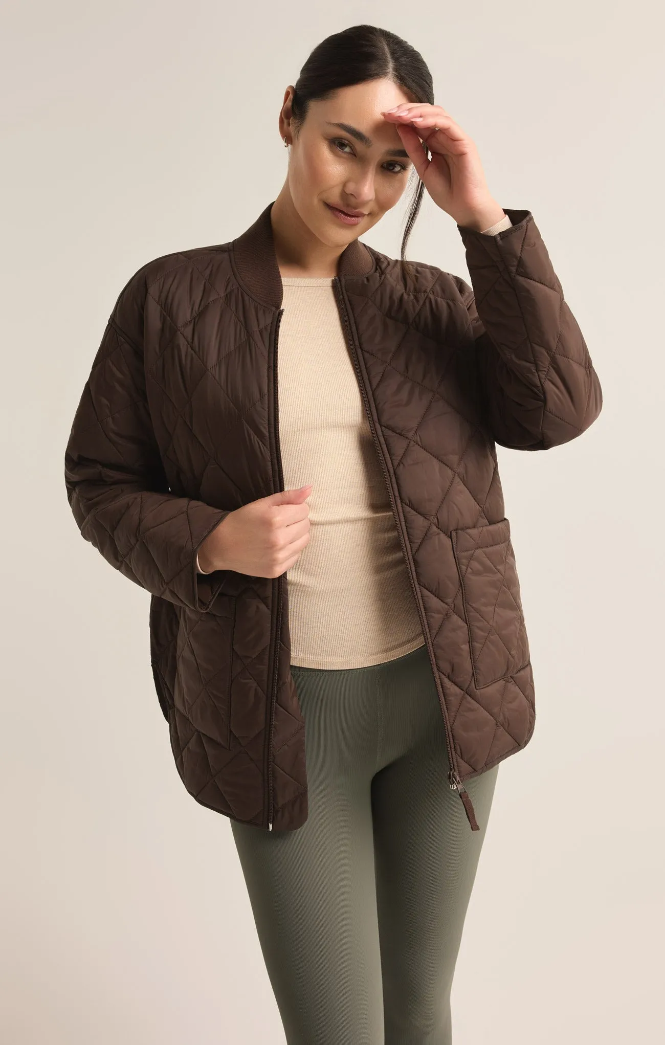 Sunrise Quilted Nylon Bomber Jacket