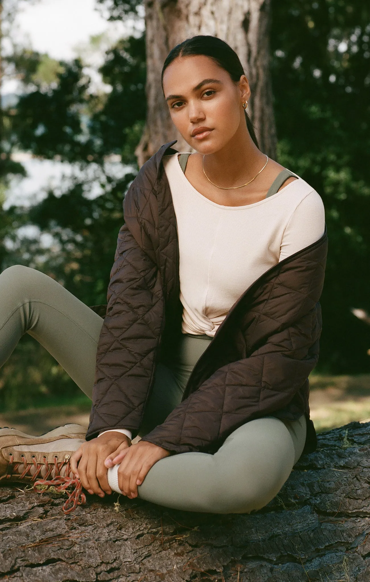 Sunrise Quilted Nylon Bomber Jacket