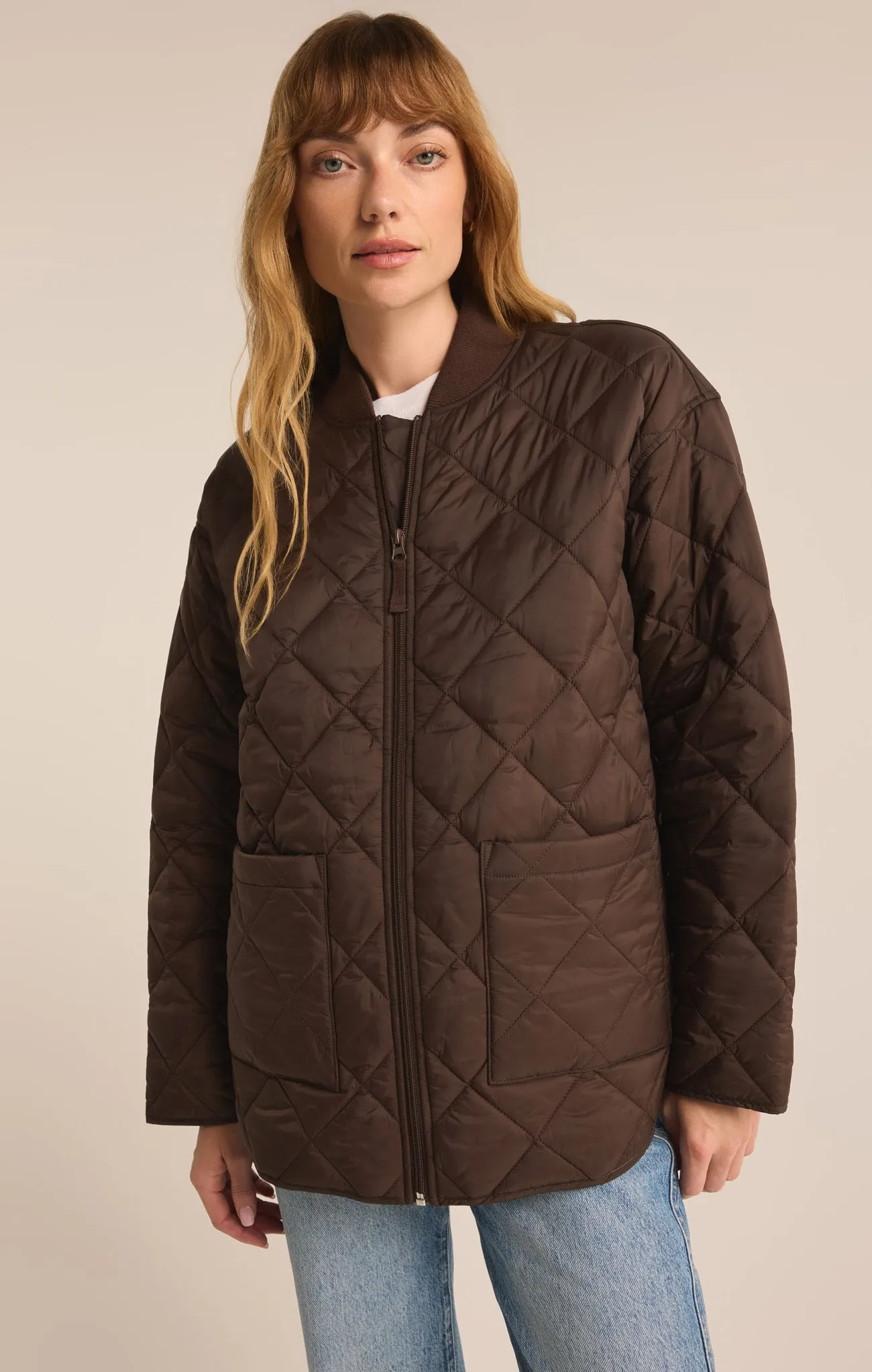 Sunrise Quilted Nylon Bomber Jacket