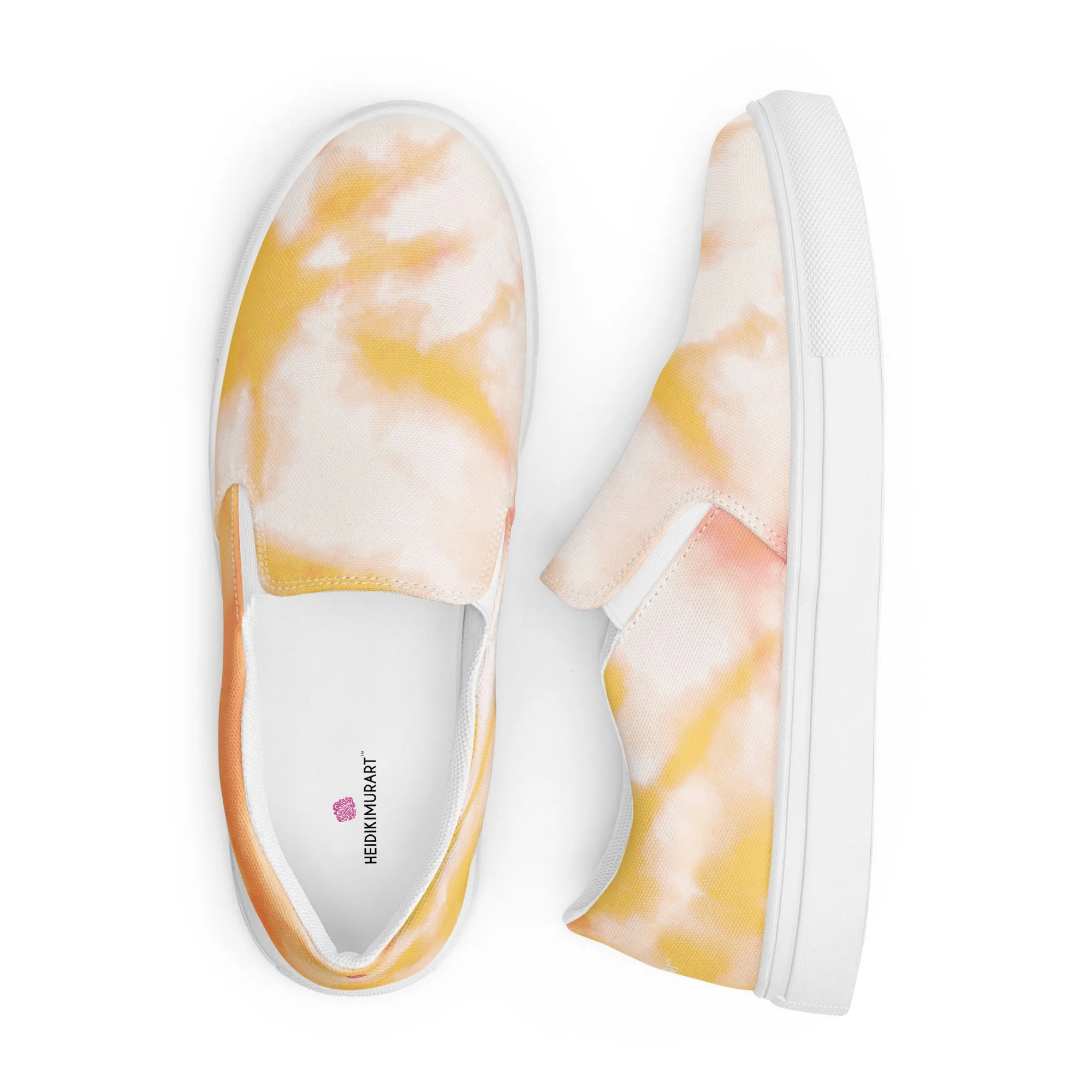 Sunset Tie Dye Women's Sneakers, Tie Dye Abstract Print Women’s Slip-On Canvas Shoes (US Size: 5-12)