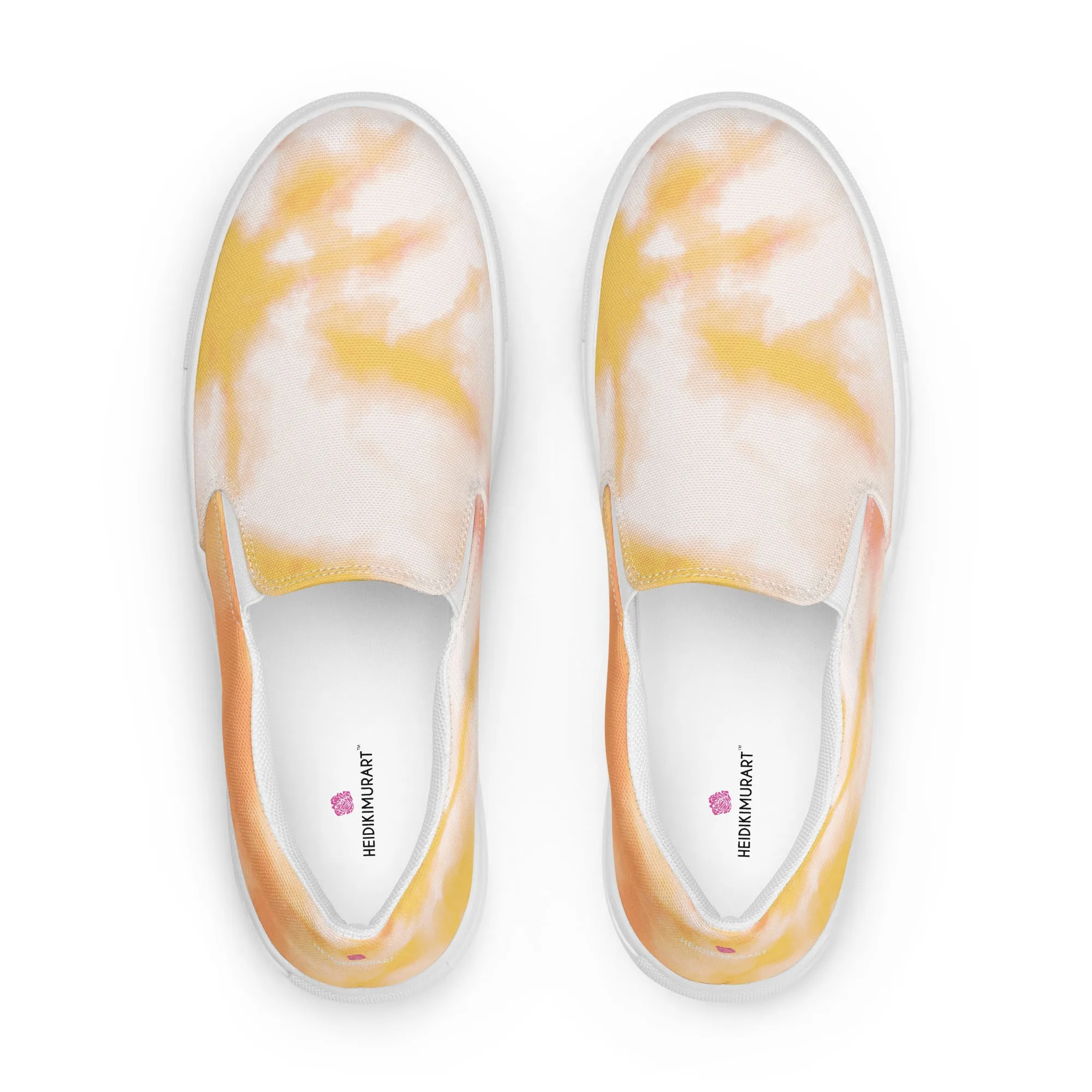 Sunset Tie Dye Women's Sneakers, Tie Dye Abstract Print Women’s Slip-On Canvas Shoes (US Size: 5-12)
