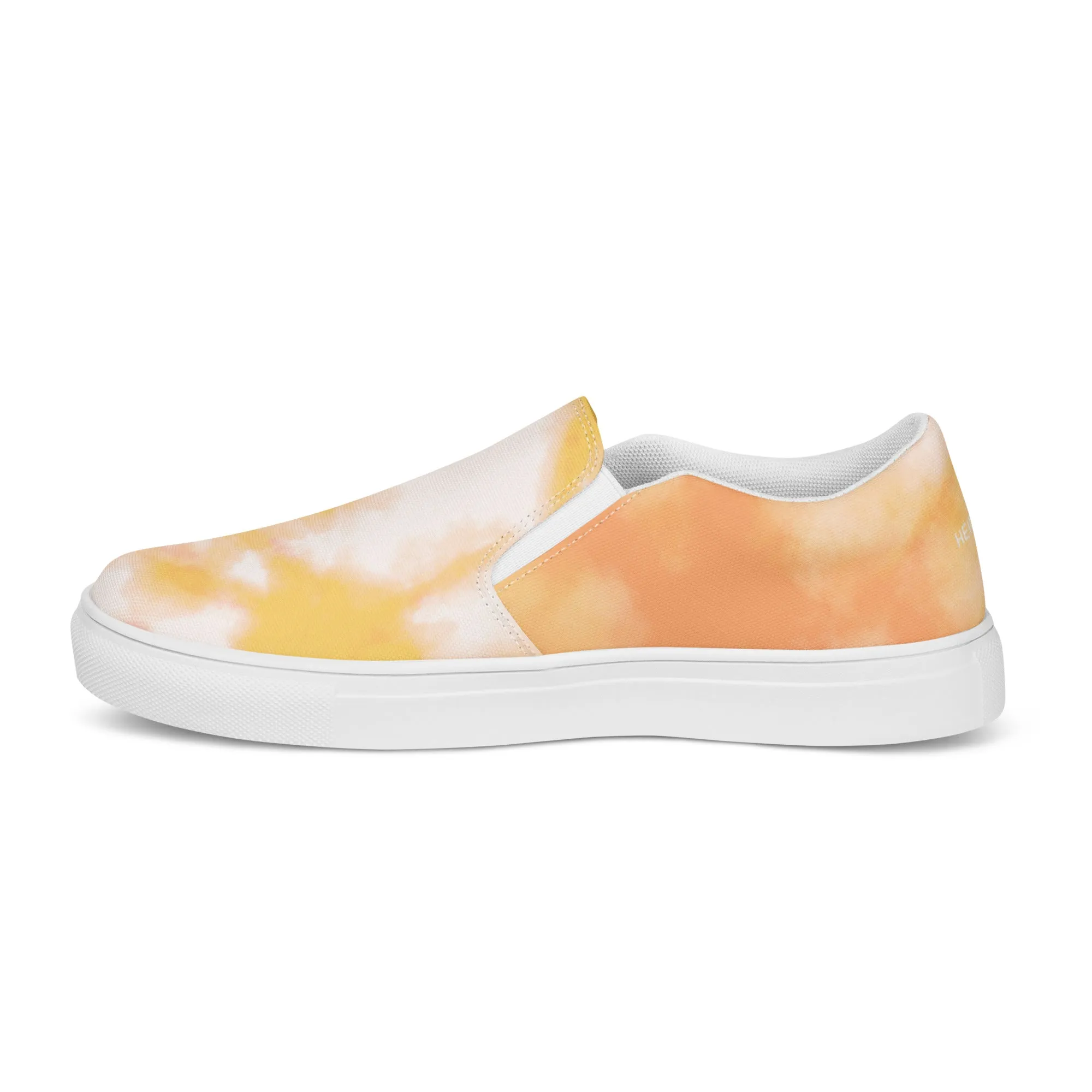 Sunset Tie Dye Women's Sneakers, Tie Dye Abstract Print Women’s Slip-On Canvas Shoes (US Size: 5-12)