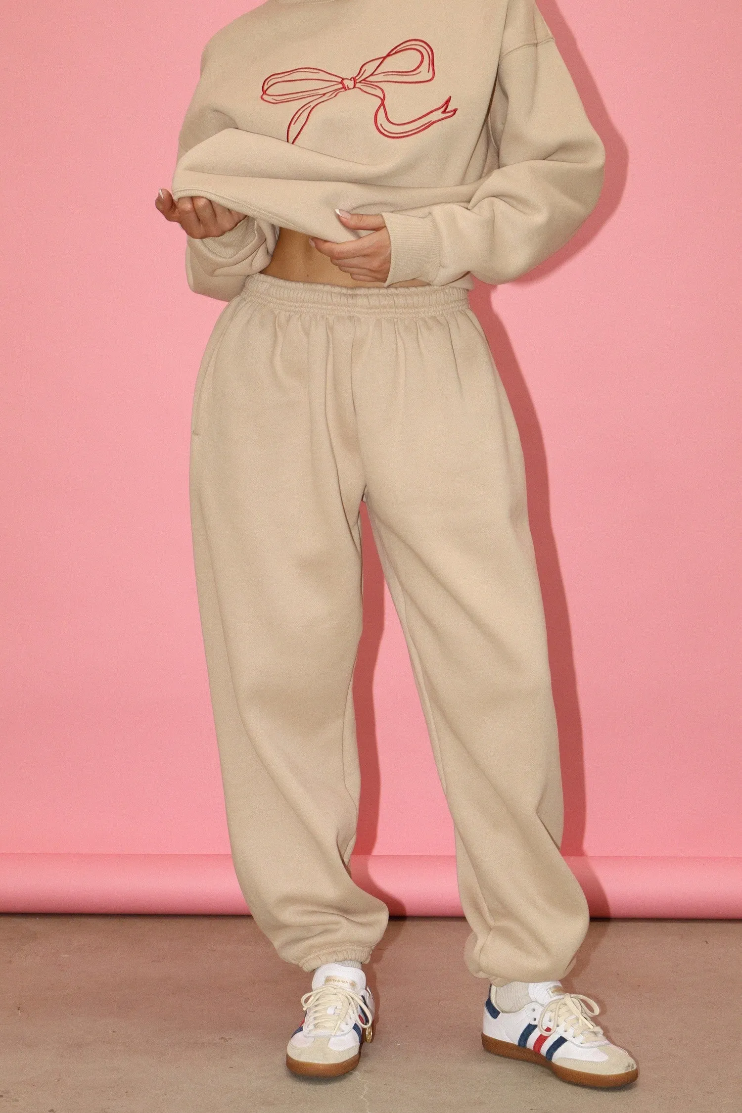 Tan Overfit Jogger Pants