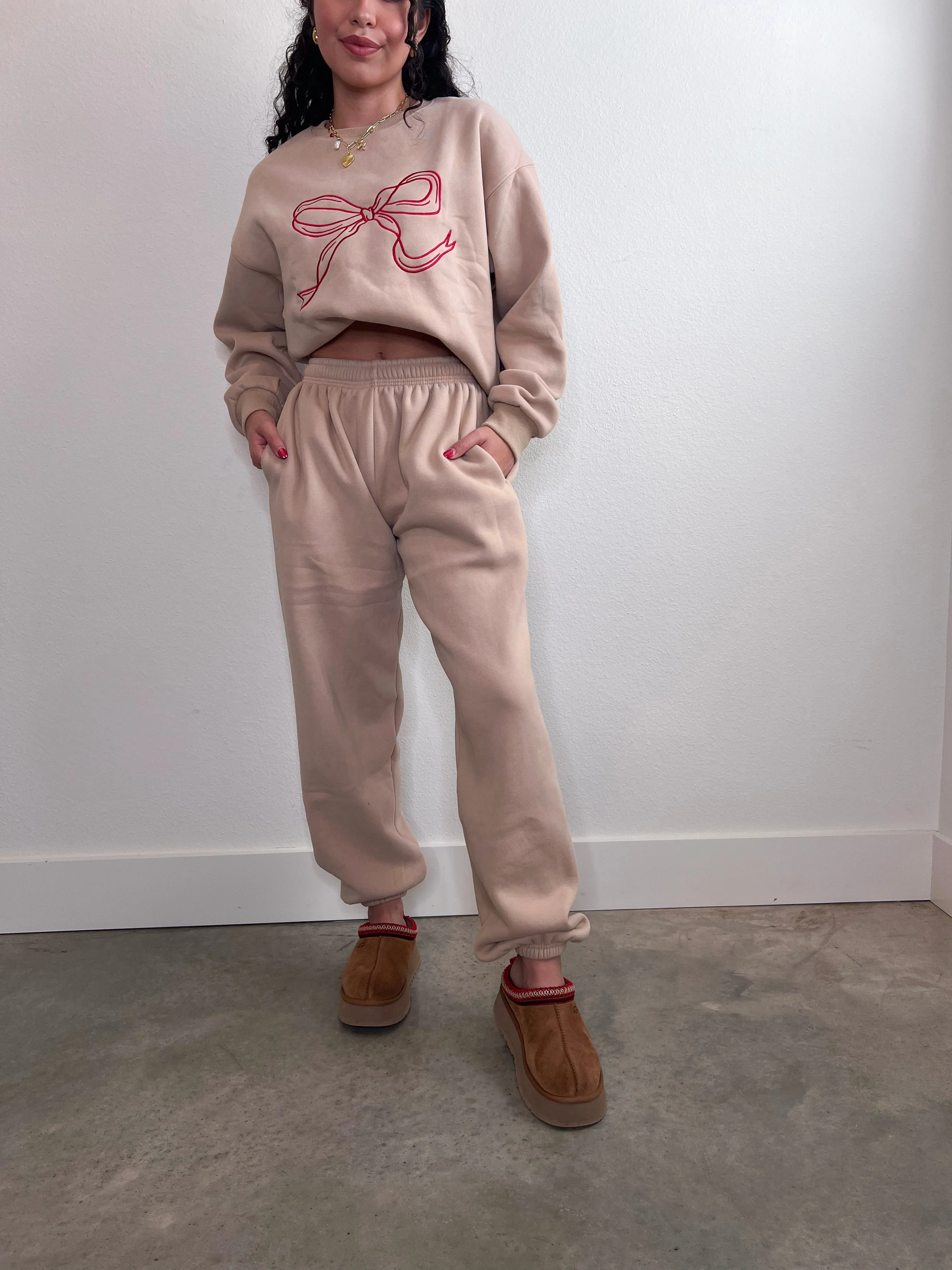 Tan Overfit Jogger Pants
