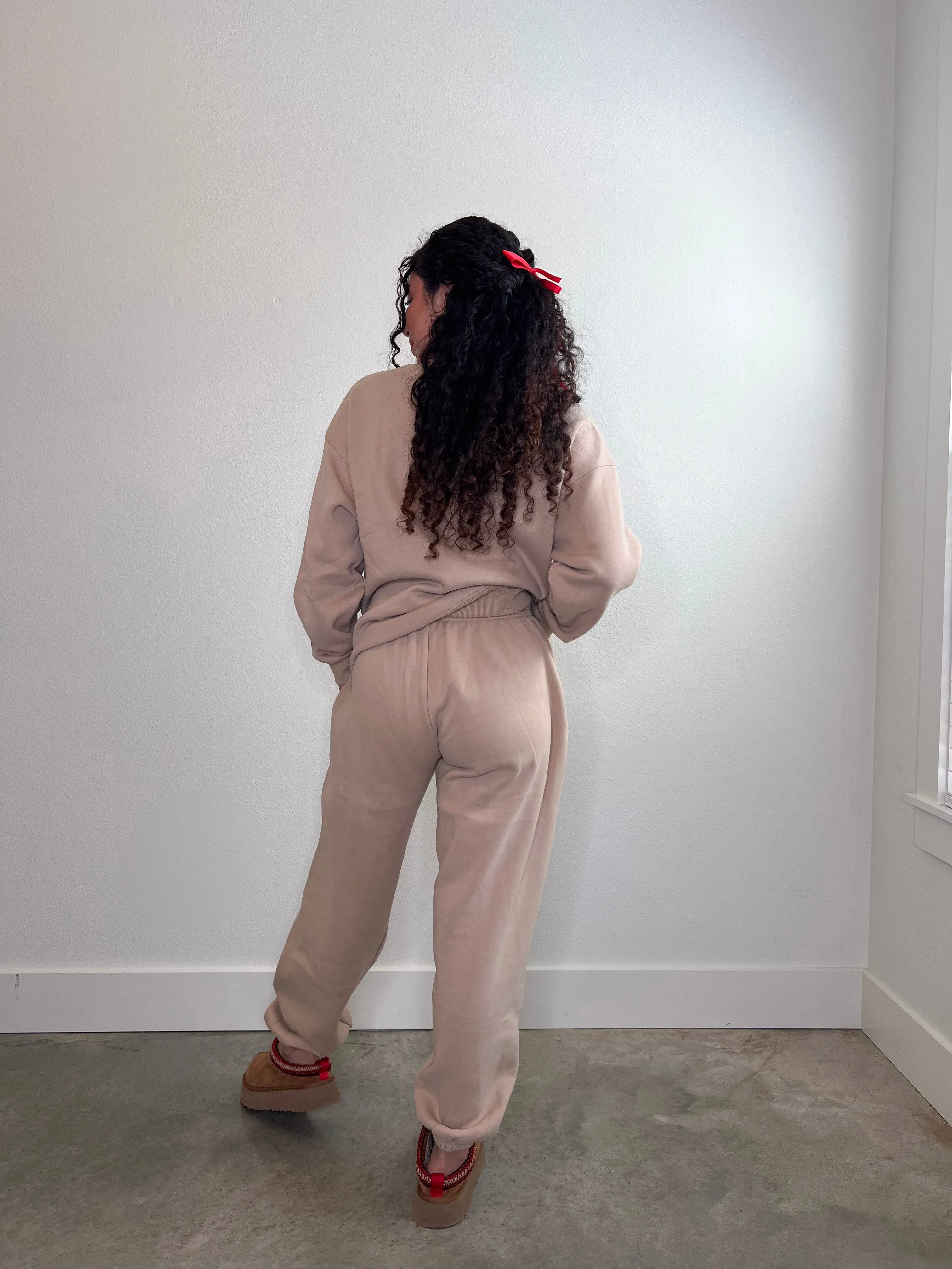 Tan Overfit Jogger Pants