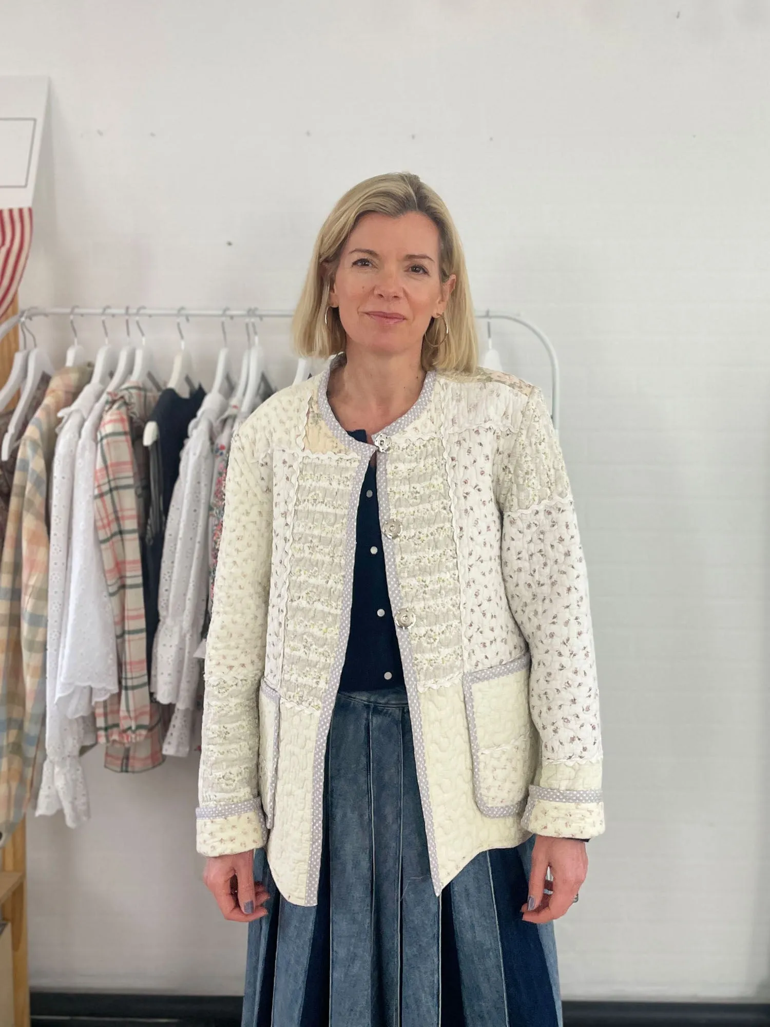 The Chloe Jacket - Cream Ditsy