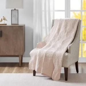 Tuscany Scalloped Quilted Throw Blanket-Various Colors