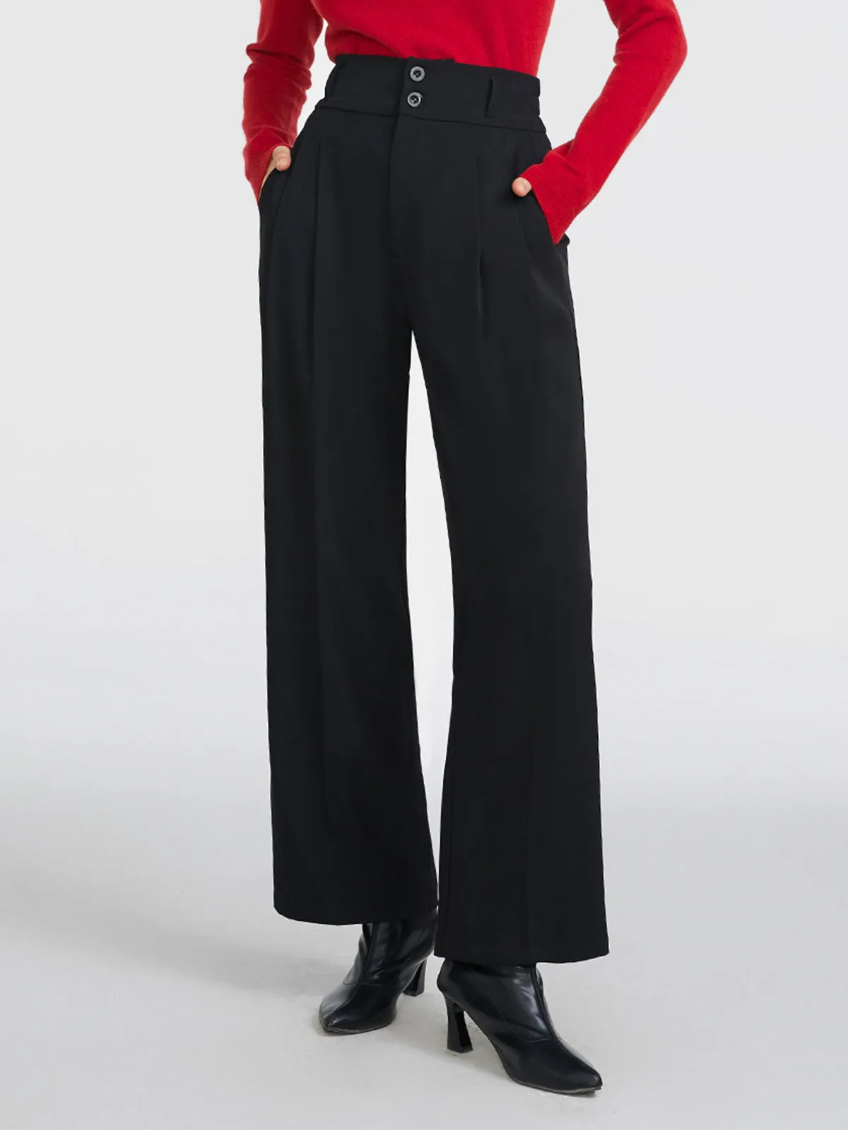 Two-Button High Waist Pants