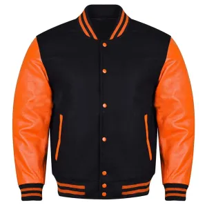 Varsity Jacket - Black Orange