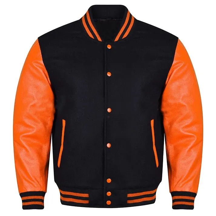 Varsity Jacket - Black Orange