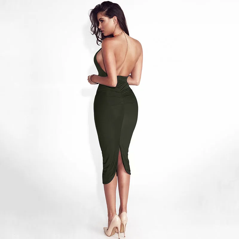 VenusFox Hollow Out Off Shoulder Choker Long Bodycon Dress