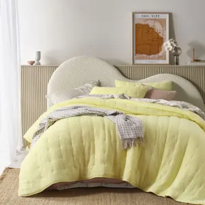 Vintage Design Hugo Cotton Gauze Butter Quilted Coverlet Set
