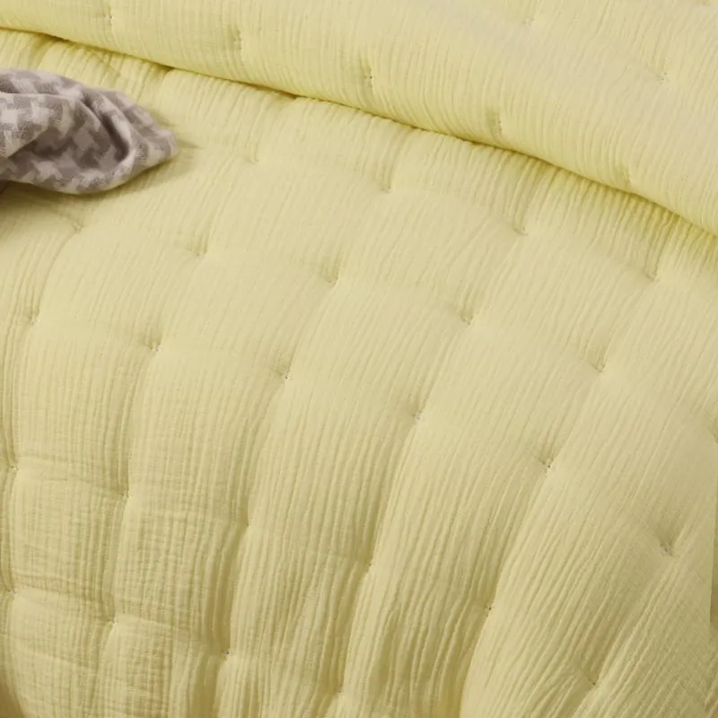 Vintage Design Hugo Cotton Gauze Butter Quilted Coverlet Set