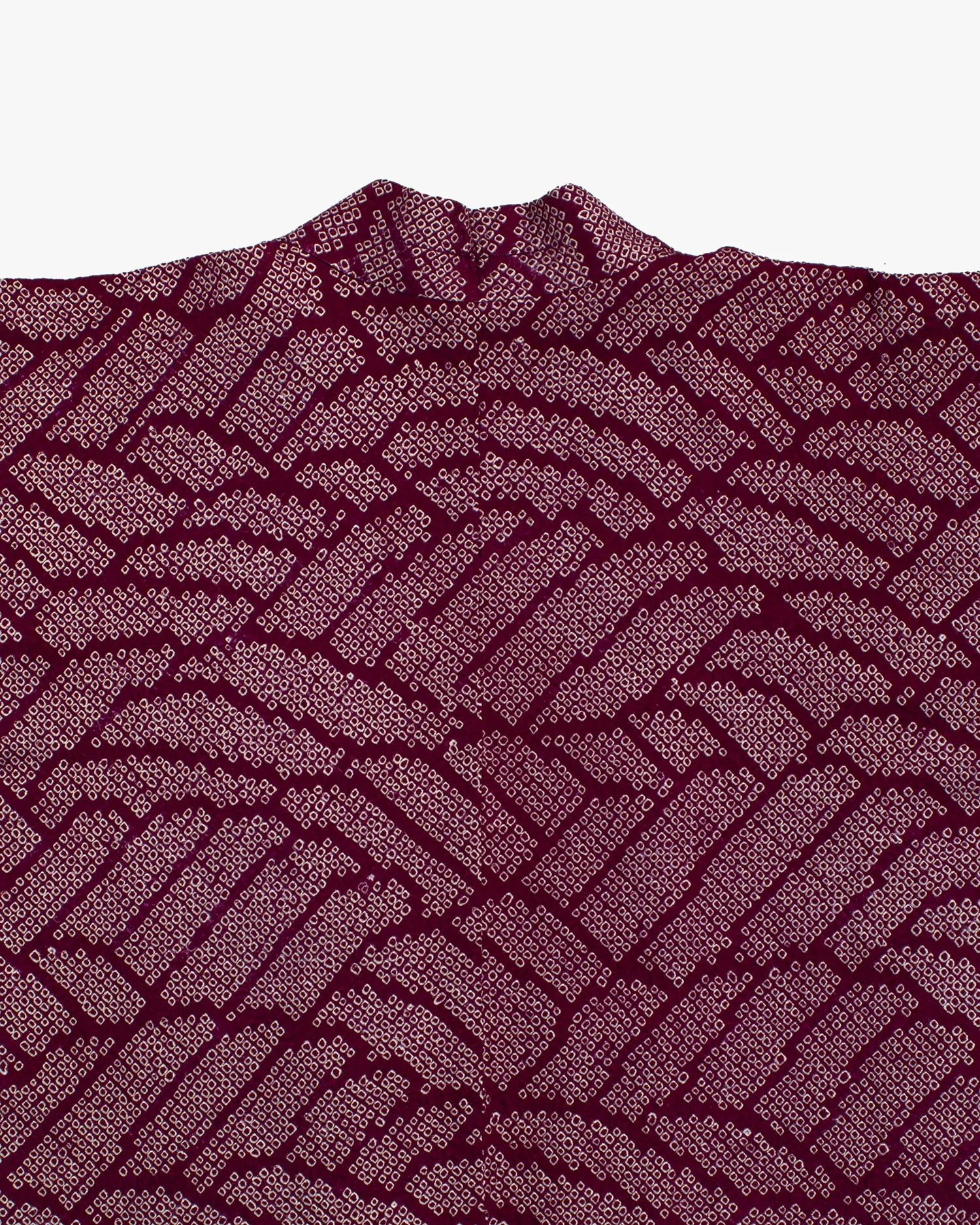 Vintage Haori Jacket, Full Shibori, Abstract Burgundy Seigaiha