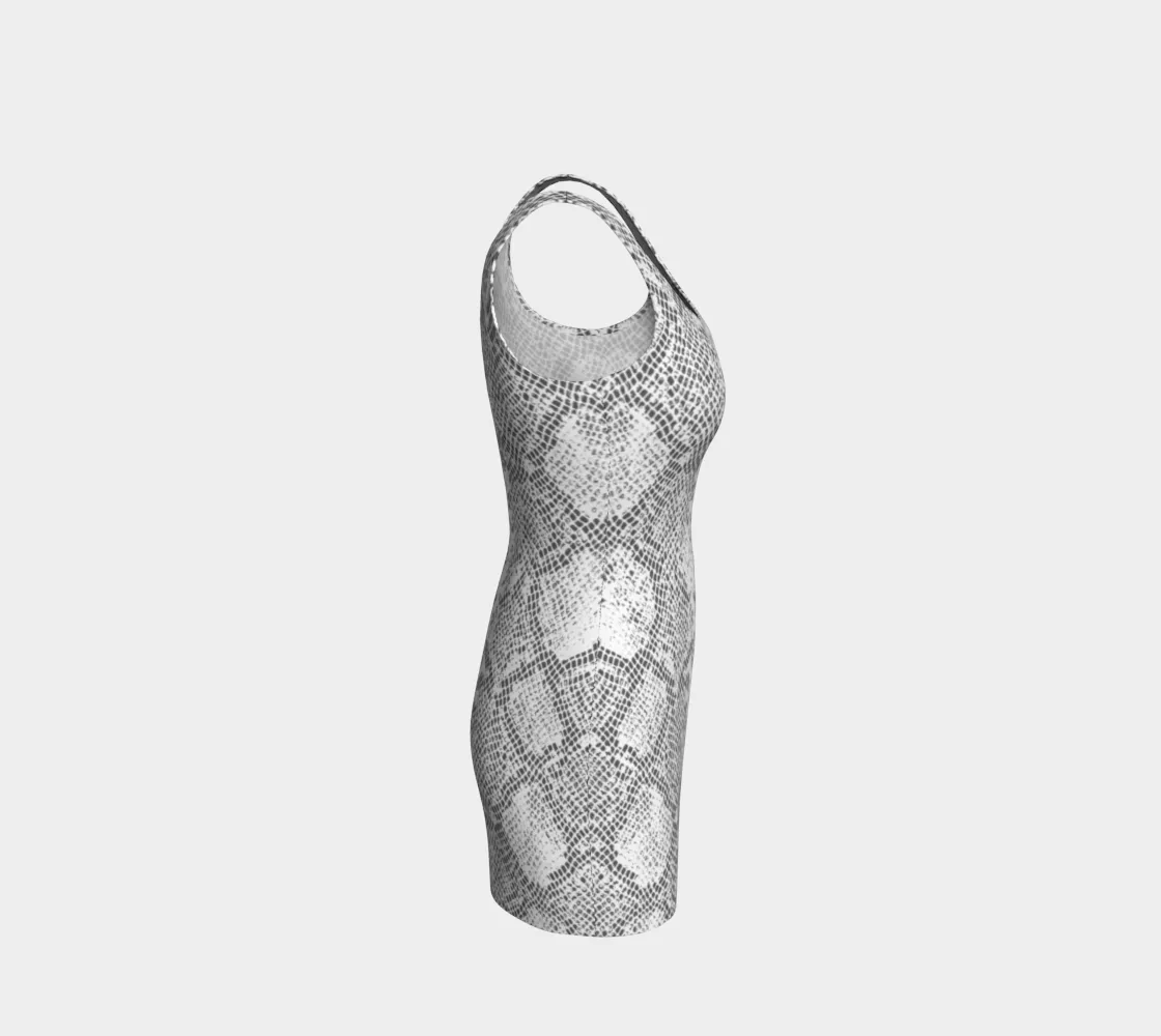 White Snakeskin Bodycon Dres