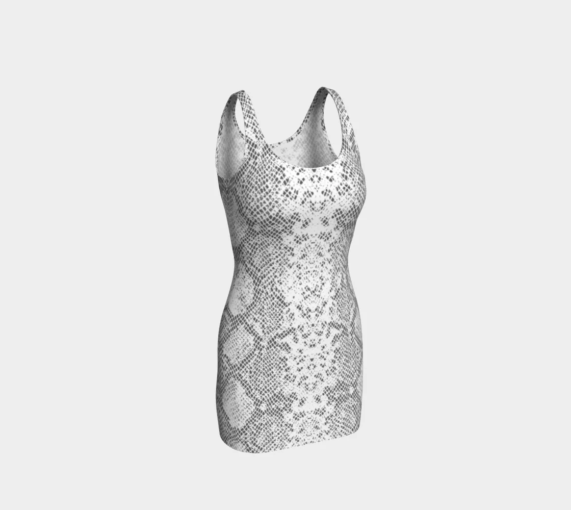 White Snakeskin Bodycon Dres