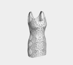 White Snakeskin Bodycon Dres