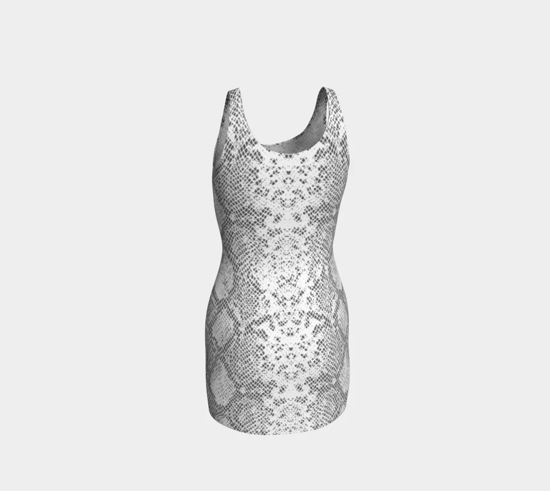 White Snakeskin Bodycon Dres