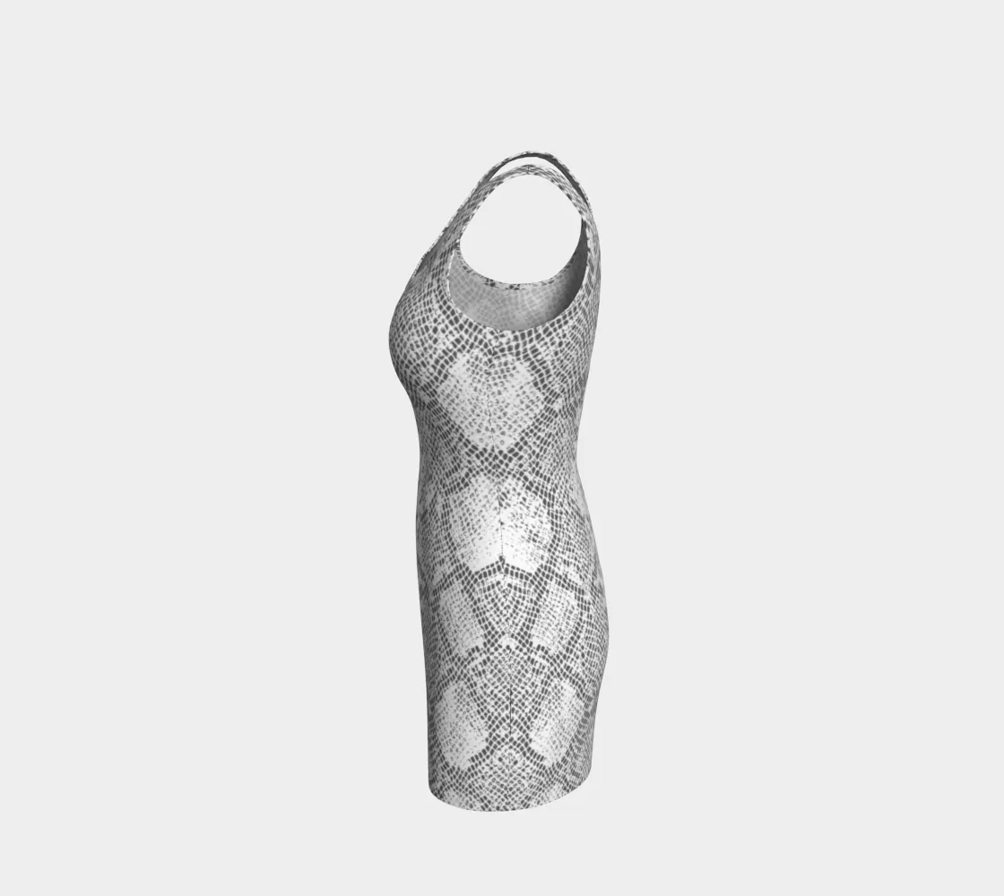 White Snakeskin Bodycon Dres