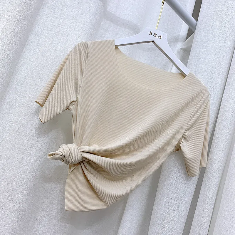 Wide Leg Pants Women High Waist Loose Drape Casual Floor Length Straight Ice Silk Pants