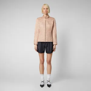 Woman's animal free puffer Andreina in powder pink
