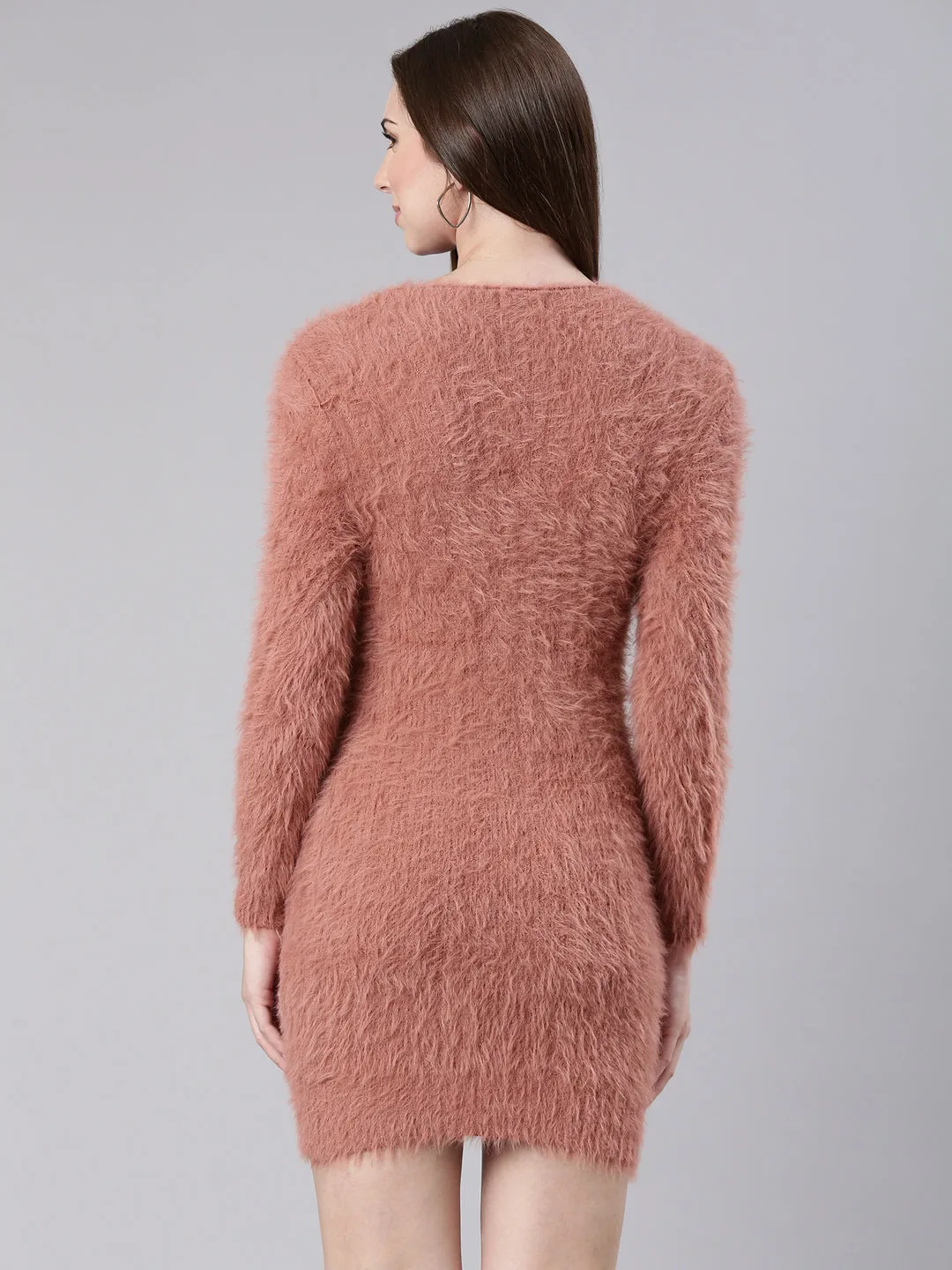 Women Copper Solid Bodycon Dress