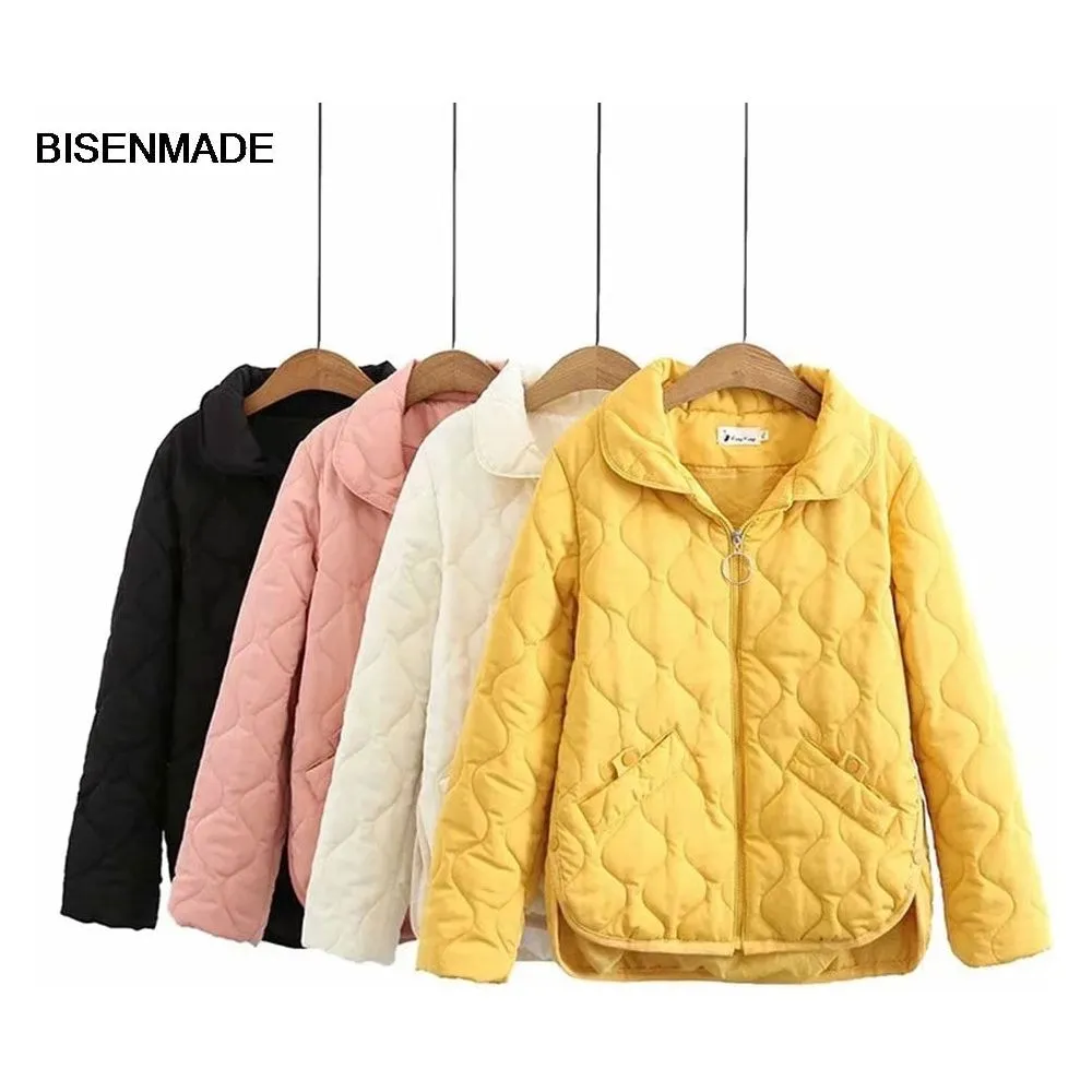 Women Warm Quilted Padded Jacket Side Split - Plus Sizes Avail