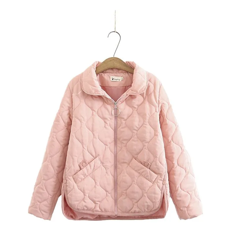 Women Warm Quilted Padded Jacket Side Split - Plus Sizes Avail