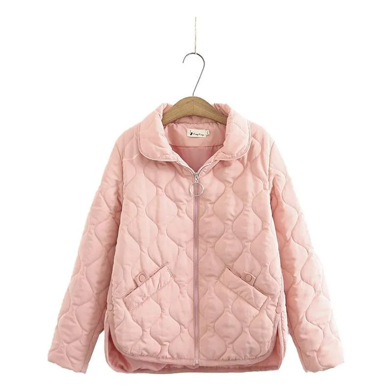 Women Warm Quilted Padded Jacket Side Split - Plus Sizes Avail