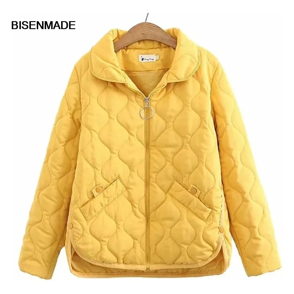 Women Warm Quilted Padded Jacket Side Split - Plus Sizes Avail