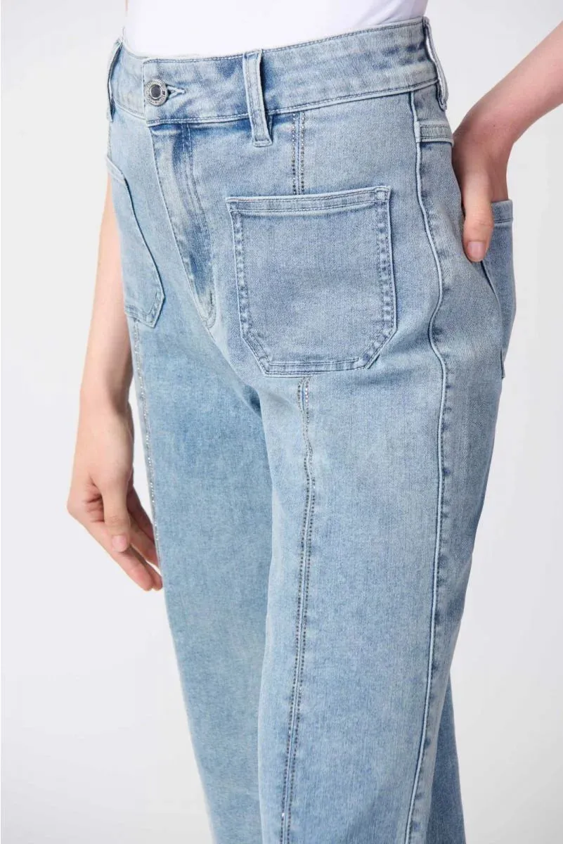 Women's Joseph Ribkoff | Culotte Jean with Embellish Front Seam | Blue