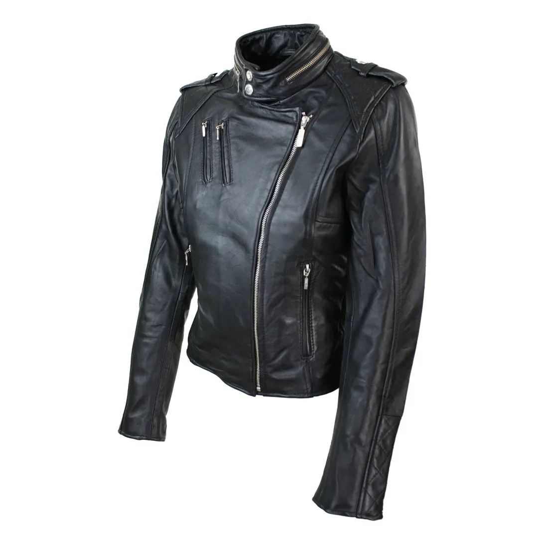Women's Leather Red Biker Jacket Velvet Lining