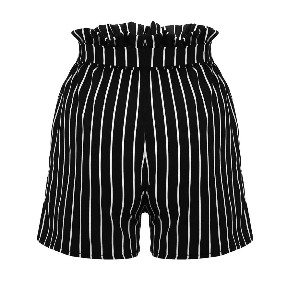 Women's Stripe High Waist Shorts