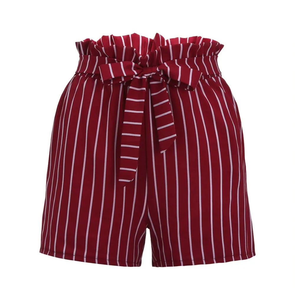 Women's Stripe High Waist Shorts