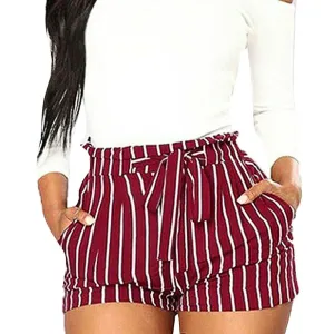 Women's Stripe High Waist Shorts