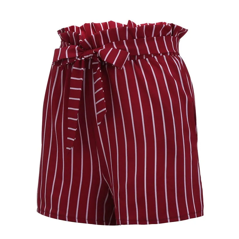 Women's Stripe High Waist Shorts