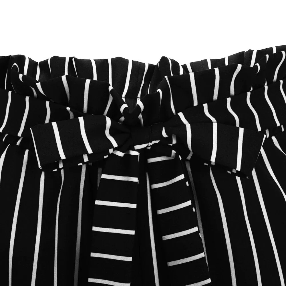 Women's Stripe High Waist Shorts