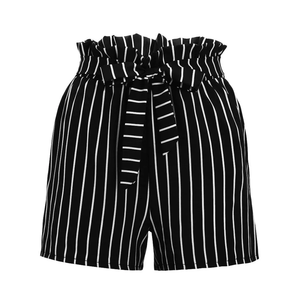 Women's Stripe High Waist Shorts