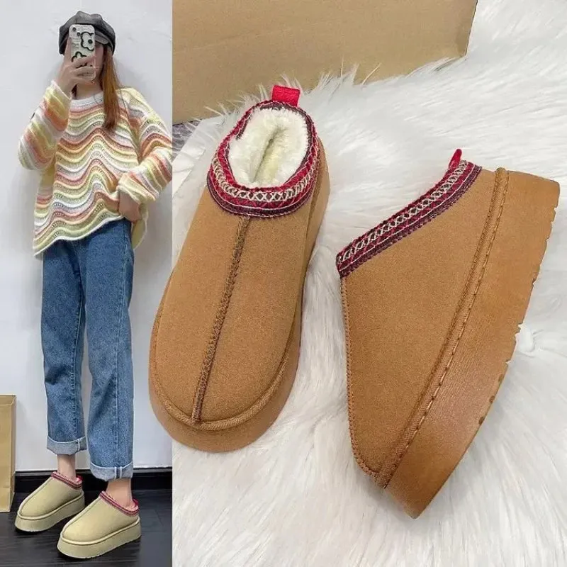 Women's Thick Sole Closed-Toe Winter Fashion Indoor Slippers